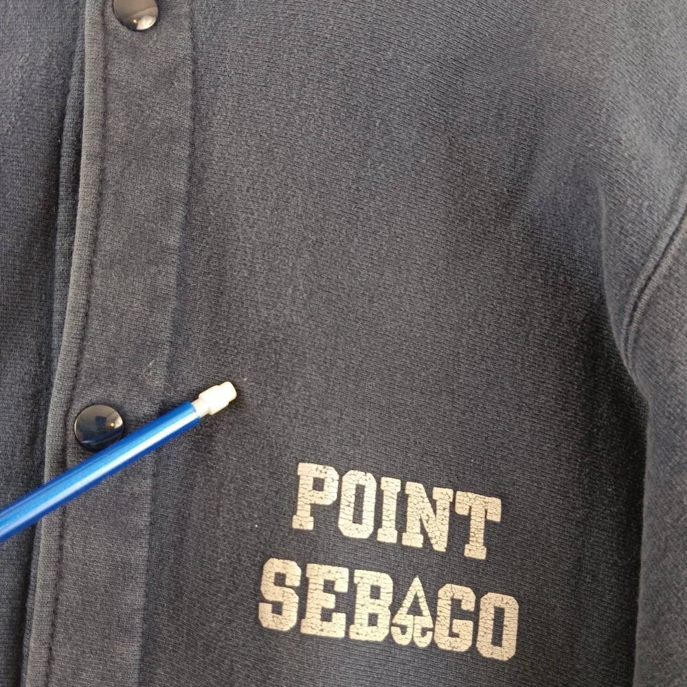 Champion Reverse Weave Point Sebago Snap Front Athletic Jacket‎ Sweatshirt XL